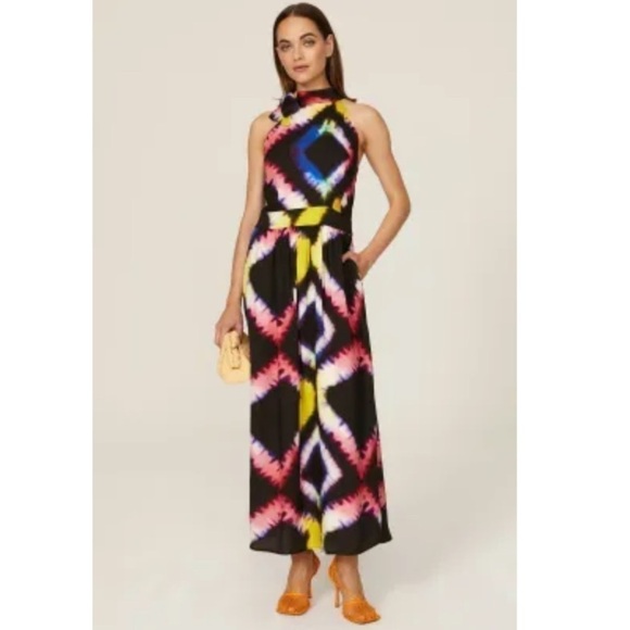 Busayo Rainbow Tie Dye Halter Sleeveless Maxi Dress - Picture 1 of 16
